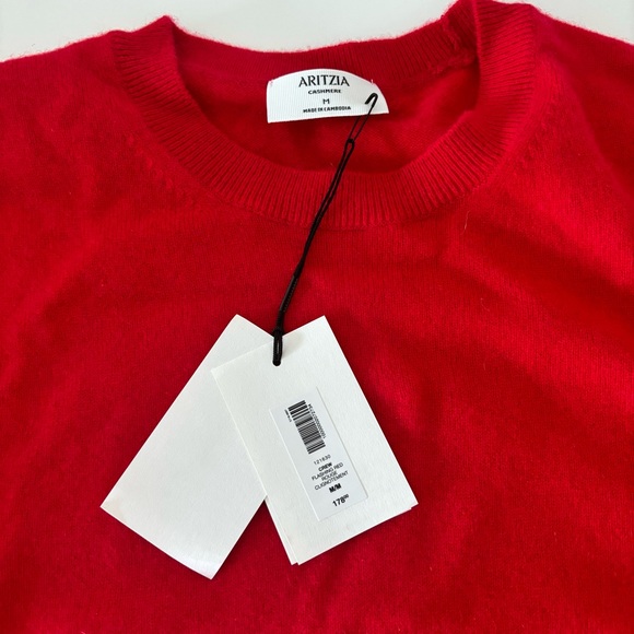 Aritzia Cashmere Red Crew Neck Sweater - Picture 9 of 9